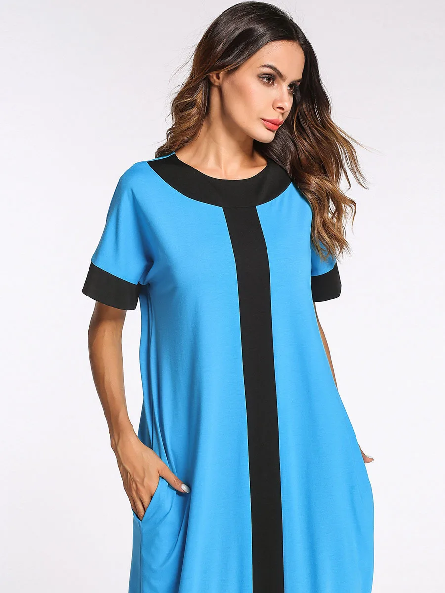 Мусульманские халаты Европа и Ближний Восток контрастные цвета платье свободные