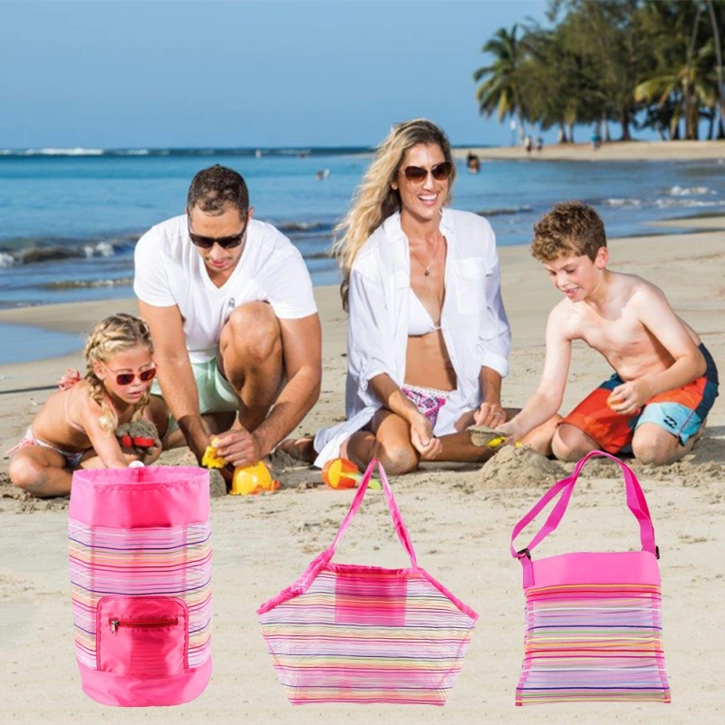 3 Kinds Children Adult Storage Bags Mesh Shell Sand Beach Seashell Bag Kids Toy Sandboxes Cross Body | Дом и сад