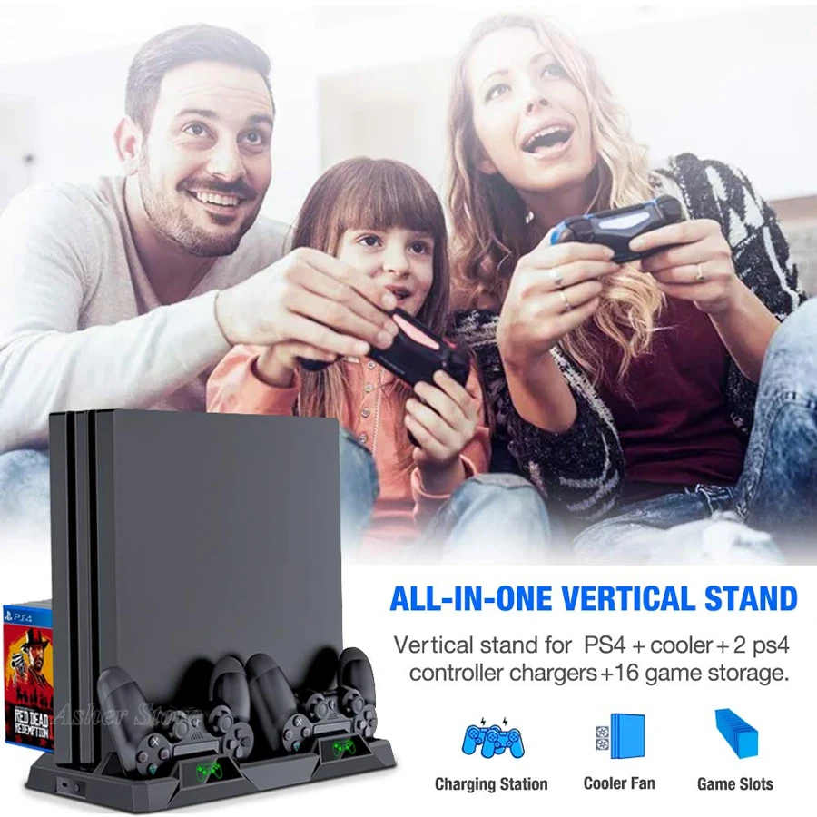 Вертикальная подставка для PS4 Slim Pro 2 контроллера зарядное устройство док-станция