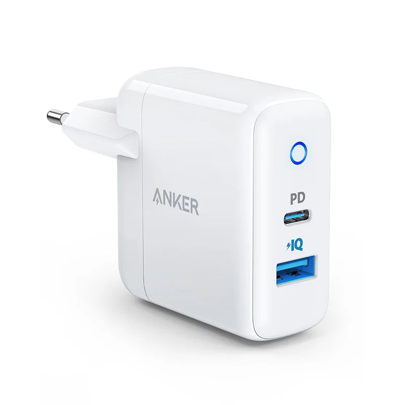 Anker 2-портовое настенное зарядное устройство USB C type C с мощностью 18 Вт и мощностью 12 Вт IQ, порт питания PD 2, светодиодный индикатор для iPhone, iPad и т. Д