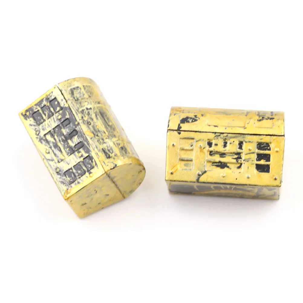 

2Pcs Vintage Treasure Box Dollhouse Miniature Mini Pirate Jewelry Box Case Kids Play Toys Doll House Accessories
