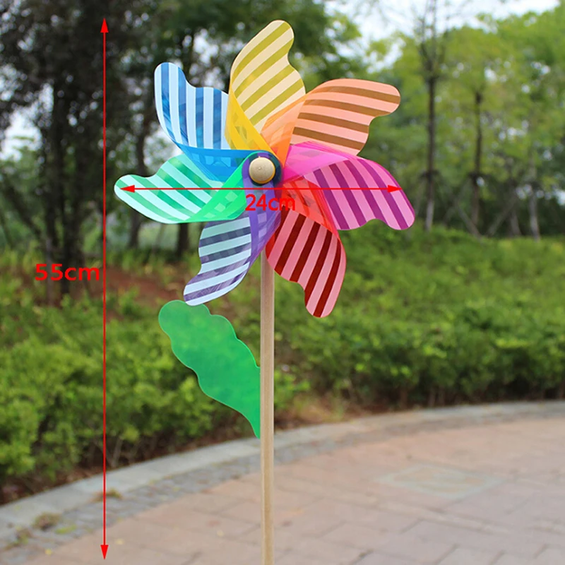 

1Pc 24cm Colorful Rainbow Wind Spinner Windmill Garden Yard Outdoor Home Garden Decor Kids Toys