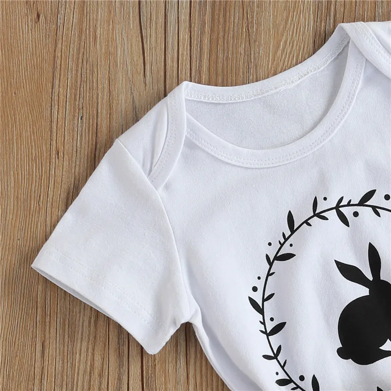 

Toddler Baby New Born Girls Short Sleeve Set Print O Neck Tops Short Pants Headband 3-piece Suits Children Clothing