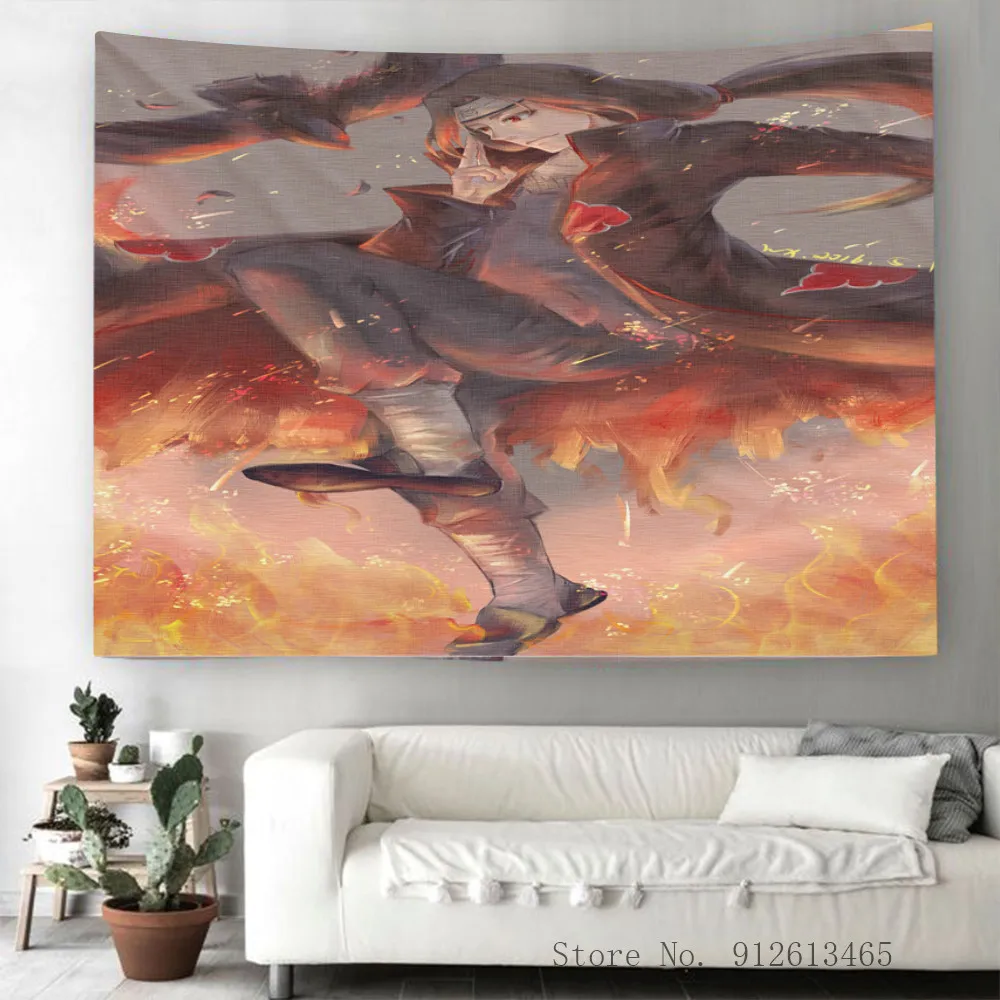3D Anime Naruto Decoration Tapestry Wall Hanging Background Cloth Christmas Psychedelic Wall Carpet Camping Tent Travel Mattres images - 6