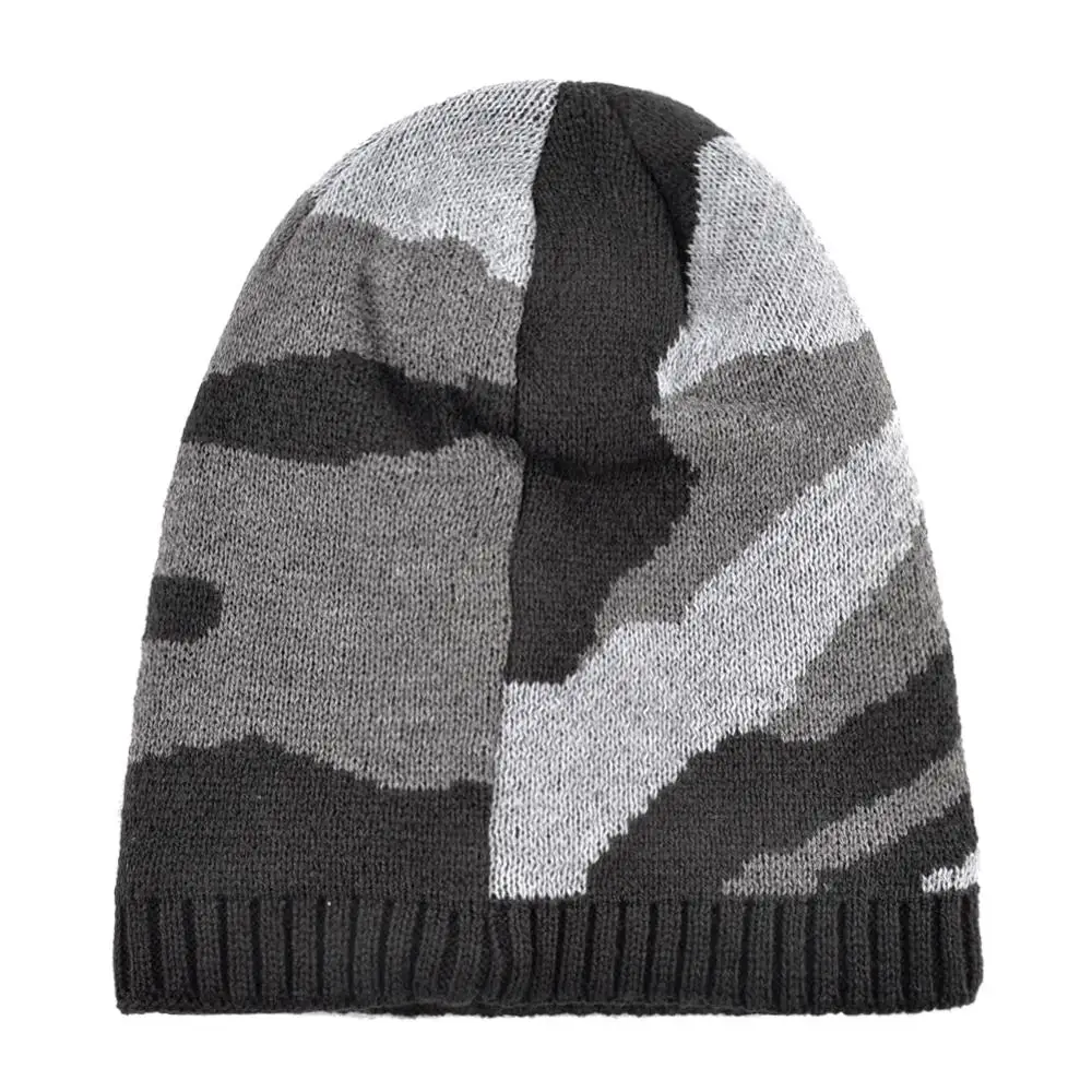 Зимние теплые облегающие шапки мужская вязаная шапка в цветную полоску уличная