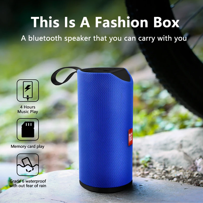 

TG Bluetooth Speaker Portable Outdoor Loudspeaker Wireless Mini Column 3D 10W Stereo Music Surround Support FM TFCard Bass Box