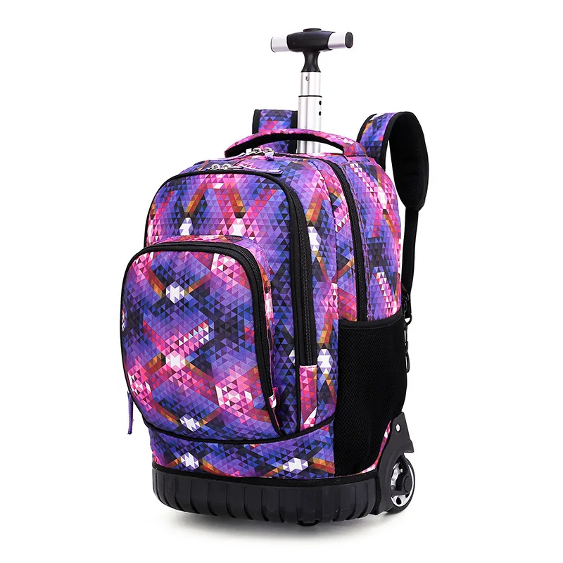 Rolling Backpack 18 дюймов рюкзак для путешествий, школьные рюкзаки на колесиках, школьный рюкзак для подростков, мальчиков, детская школьная сумка с колесиками - Цвет: Rolling Backpack