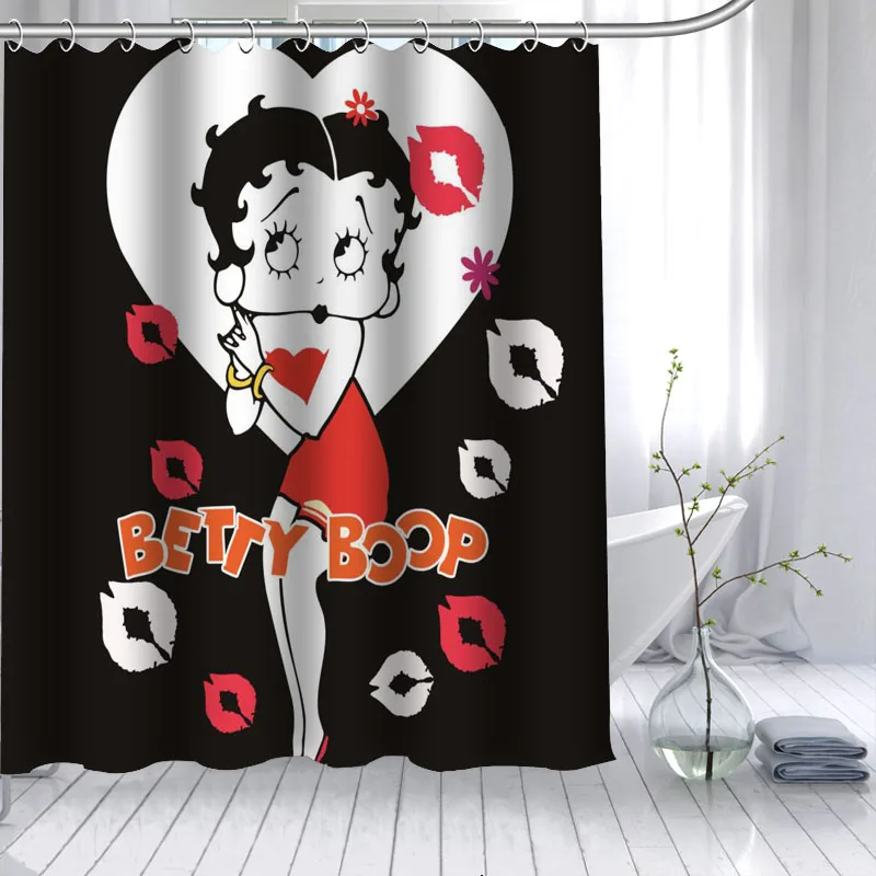 Пользовательские Betty Boop душ Шторы 3D Водонепроницаемый полиэстер ткань для ванной