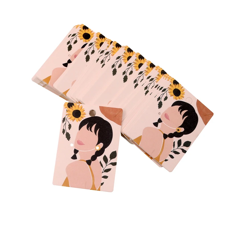 50 шт./лот серьги ожерелья Витрина картонная упаковка для сережек подвесная бирка