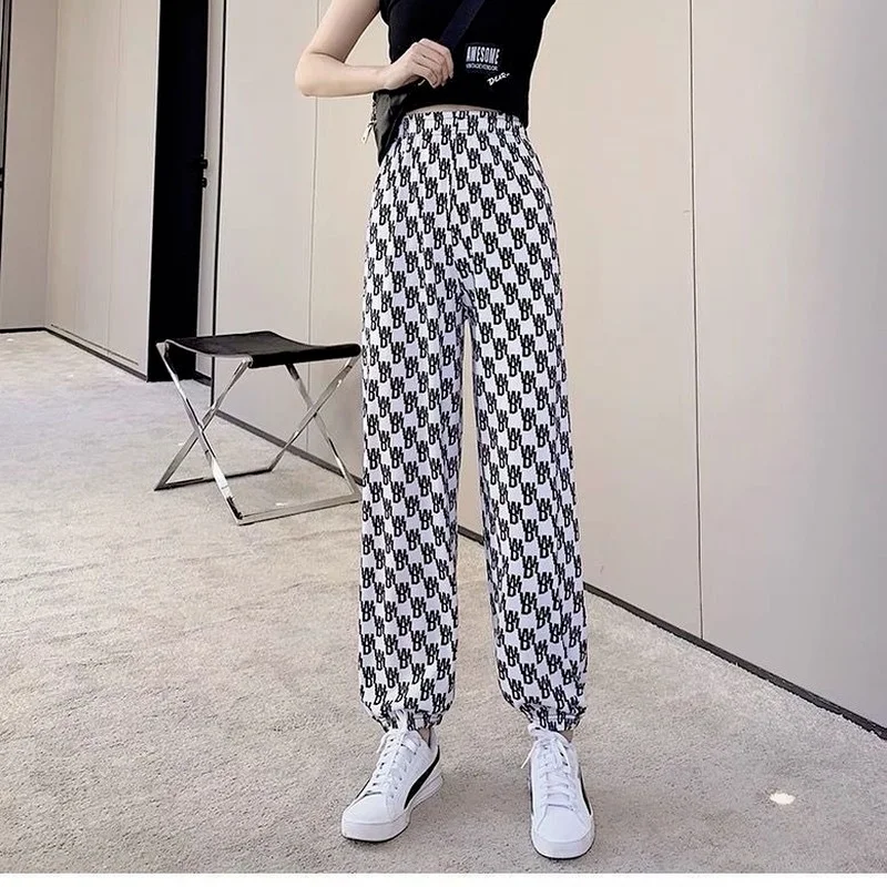 

Летние женские брюки, бриджи для дома, шаровары, хлопковые брюки большого размера для женщин и девушек, длинные пижамные модные классически...