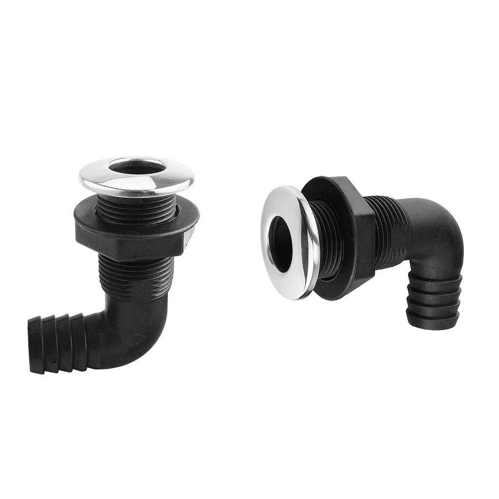 

2x Trim Cover 90 Bilge Pump Thru-Hull Scupper Drain For Boats Hose 1"