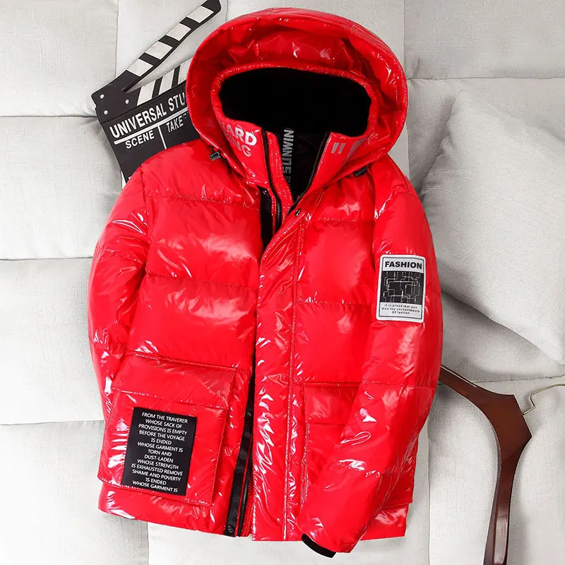 Короткий пуховик новинка 2021 блестящая модная зимняя женская Свободная куртка