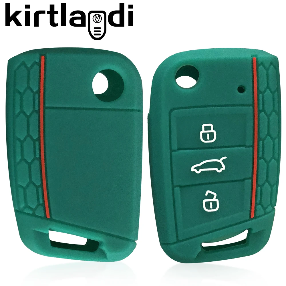 Силиконовый чехол для ключа Skoda Octavia A7 Rapid Kodiaq Fabia Seat Ibiza Leon Ateca VW POLO Golf 7 Tiguan T-Roc T6 |