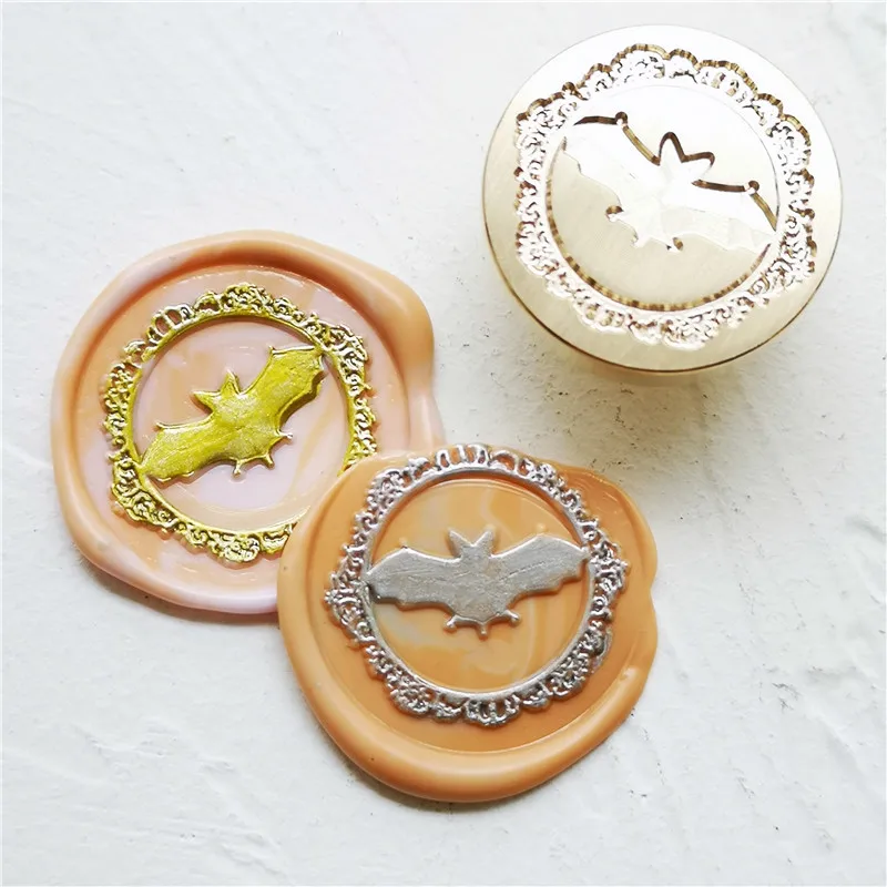 

BAT in round ornate frame Wax Seal Stamp for seal stamps Retro Wood Stamp Sealing Wax Seal Stamp Wedding Decorative seals