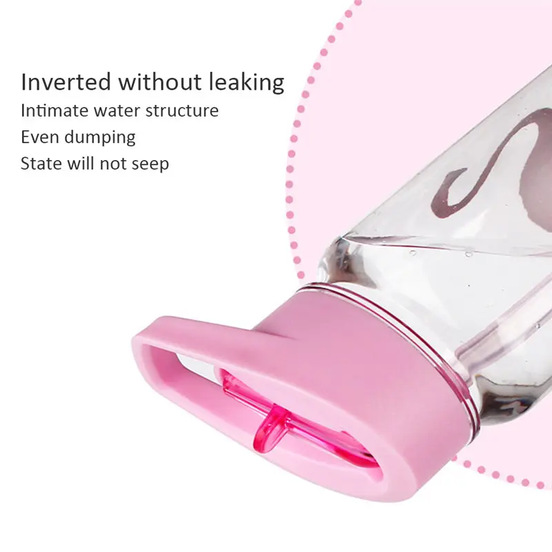 750 мл Спортивная уличная бутылка для воды соломинка модный принт Фламинго ручка