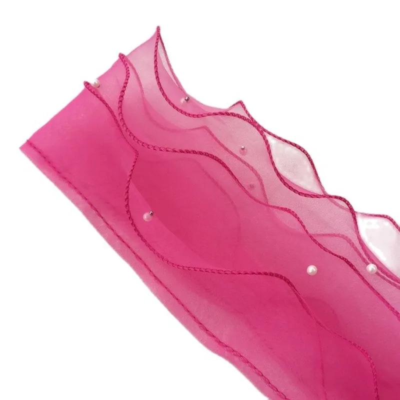 1 ярд кружевная ткань из органзы с оборками новейшая бисера черная фиолетовая