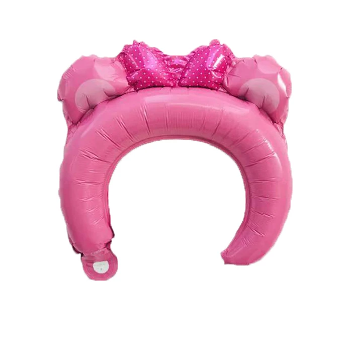 Bear ear 10pcs 10 шт./лот милый Микки повязка на голову "Минни" фольгированный шар кролик медведь животные воздушные шары Детские игрушки День рождения украшения - Цвет: Bear ear 10pcs
