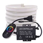 Гибкая неосветильник ная лента 220 RGB с дистанционным управлением, уличная Водонепроницаемая неоновая полоска 5050 в