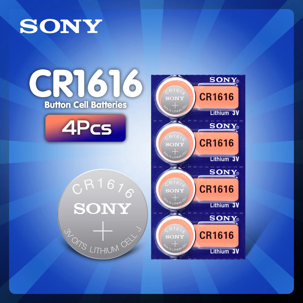4 шт./лот CR1616 кнопочные батарейки SONY 100% оригинальный cr 1616 3V литиевая батарея DL1616