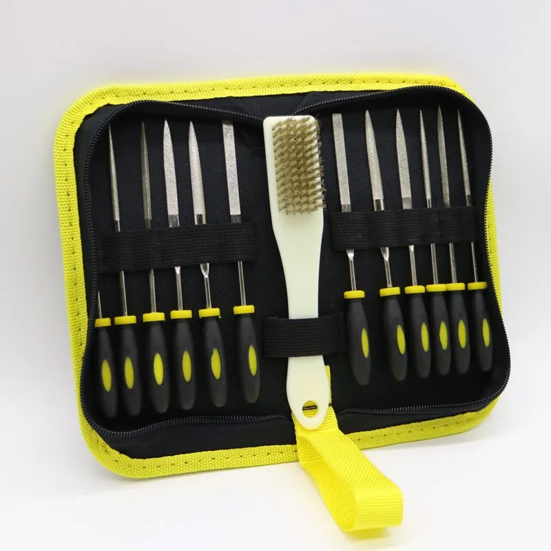 

14pcs Steel File Tool File Set File Kit Flat Triangle Half-round Round File DIY Wood Rasp Jewelry Polishing Carving Diamond