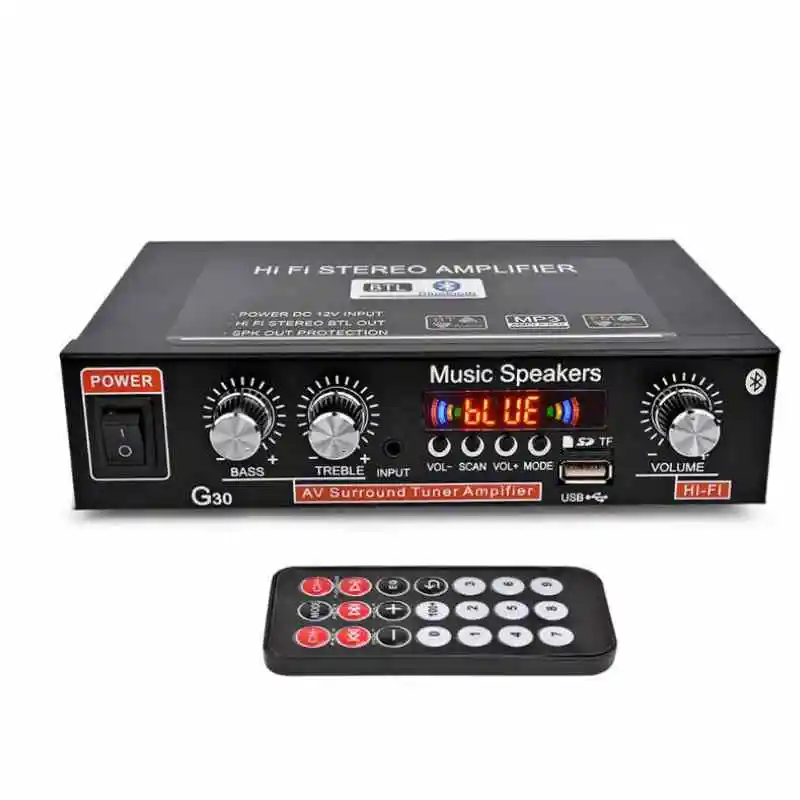Автомобильный стереоусилитель AC 220 В 12 Bluetooth Hi-Fi 2 0 канальная аудиоплата FM-радио
