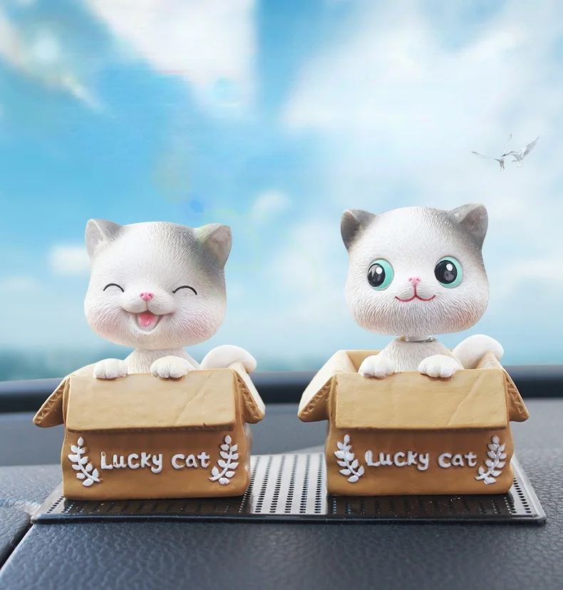 

New Cute Cat Car Ornaments Shake Head Ornaments Cute Pet Car Decorations Anime Car Accessories Interior Automobile