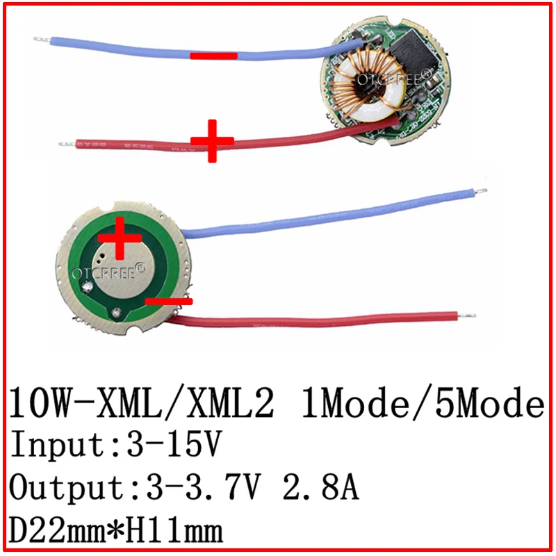 Cree XML2 XM-L2 T6 10 Вт высокой мощности Светодиодный излучатель холодный белый диод 16/20 мм PCB+ 17 мм/22 мм DC3.7V 12V EL драйвер