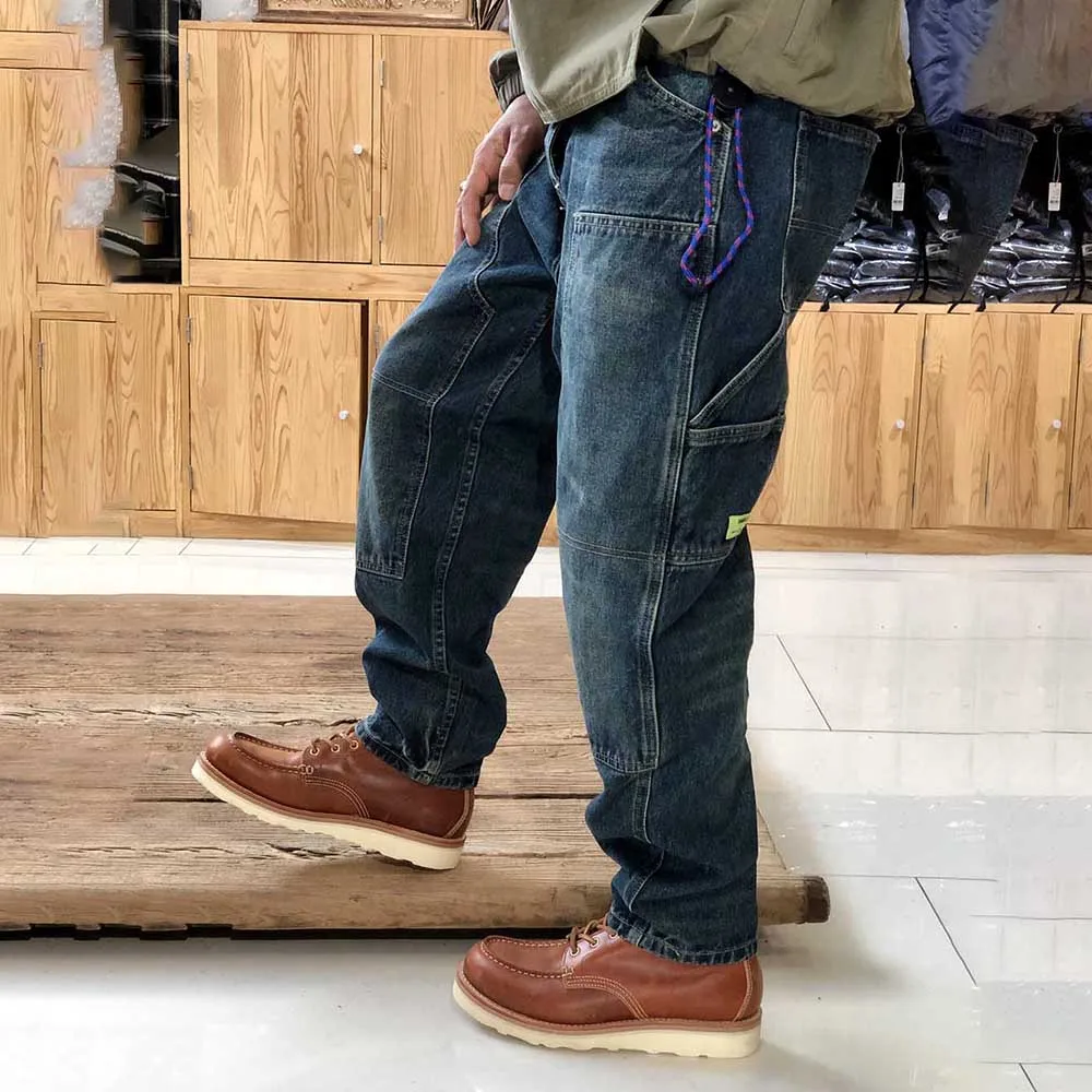 Loose Baggy Cargo Jeans Men Casual Denim Pants Straight Hiphop Harem Trousers Streetwear Thick Heavy Pockets Joggers Clothing