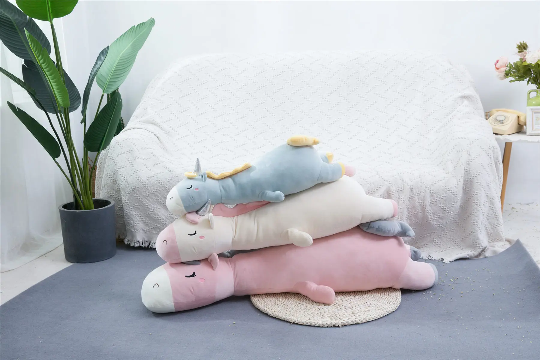 Прямая поставка 2019 Новое поступление мягкие плюшевые единороги подушки животные