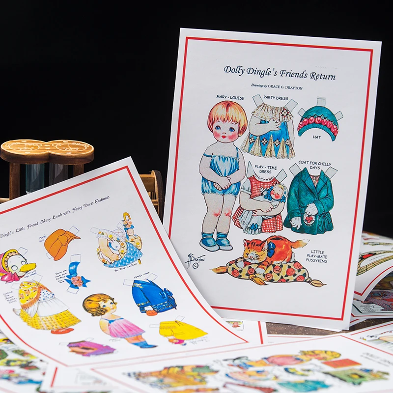 

4Pcs/Pack Hand Draw Doll Dressup Lovely Girls Sticker DIY Craft Scrapbooking Album Junk Journal Planner Decorative Stickers