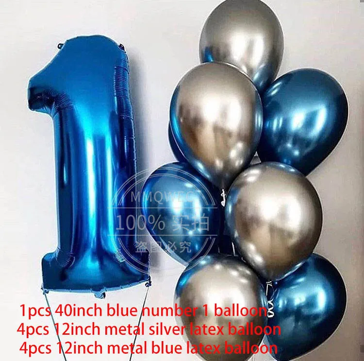 style18 1 комплект воздушные шары на день рождения цифра 1 гелиевые фольгированные шары для мальчиков и девочек от 1 года до 1 года детские вечерние украшения - Цвет: style18