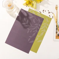leaf pattern placemat nordic style household anti scalding hotel restaurant pvc western table mat coaster