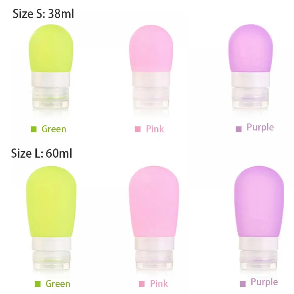 38ML PURPLE Портативные круглые силиконовые бутылки для путешествий, контейнер для косметики, шампуня, яркие цвета, портативная силиконовая эмульсия для путешествий - Цвет: 38ML PURPLE