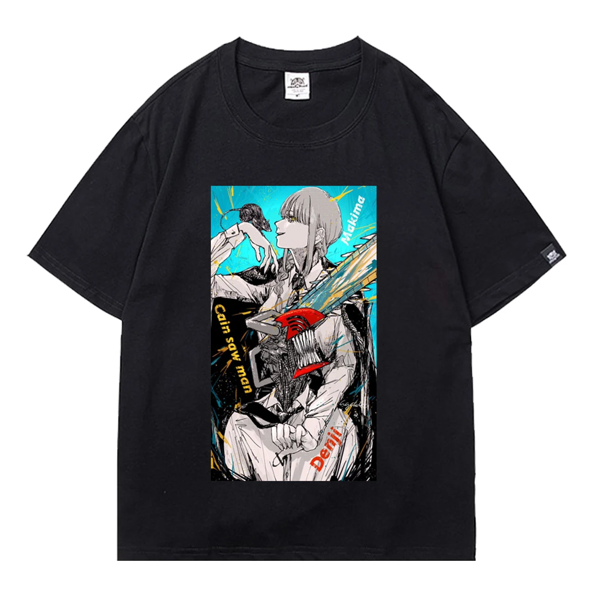 

Chainsaw Man Anime T-shirt Mens 2021summer Cool Street Men T-shirt Oversized T-shirt Man Boys Goth Manga Tee T Shirts Tops