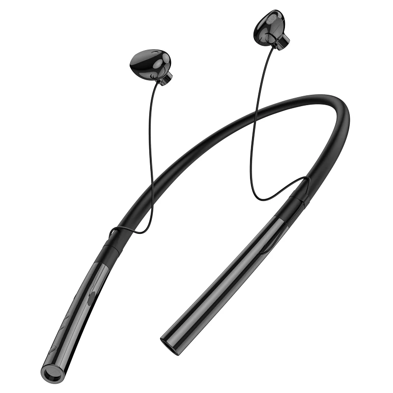 

Bluetooth Earphone Stereo Bass Earphones Non-deformable silicone neck-mounted metal waterproof sports magnetic earphones