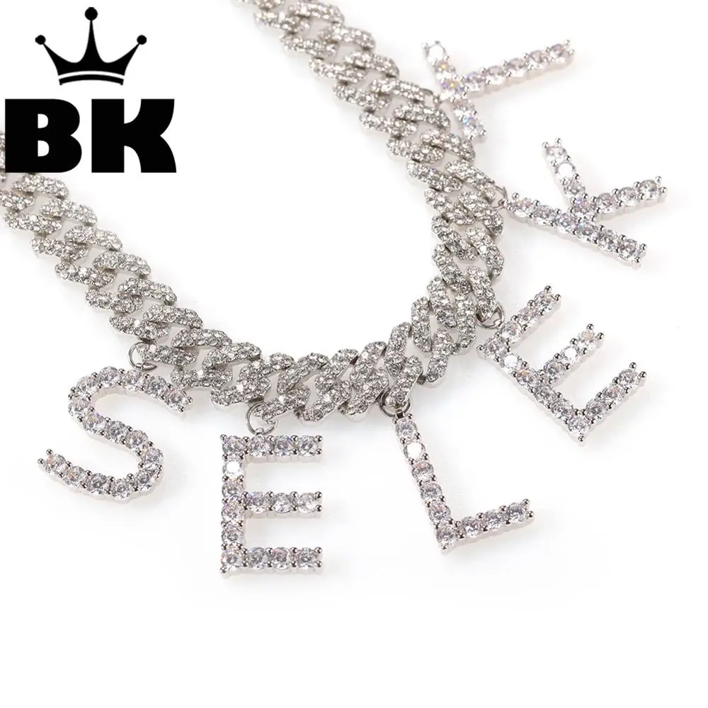 12 мм Bagnette Стразы Майами кубинское ожерелье из звеньев Позолоченная серебряная