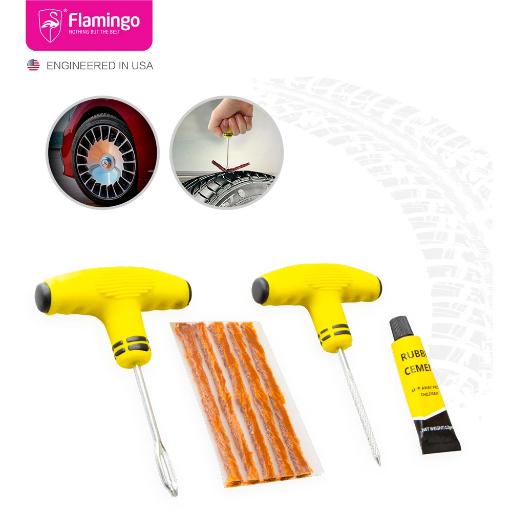 Tire Repair Tool Kit For Tubeless Emergency Tyre Fast Puncture Plug Block Air Leaking Car Truck |