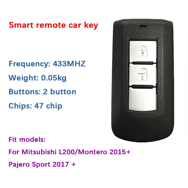 CN011011 chiave astuta originale 433Mhz del bottone 2 per Mitsubishi L200 Montero Pajero Sport GHR-M004 (shell) GHR-M003 (bordo) NCF2952X