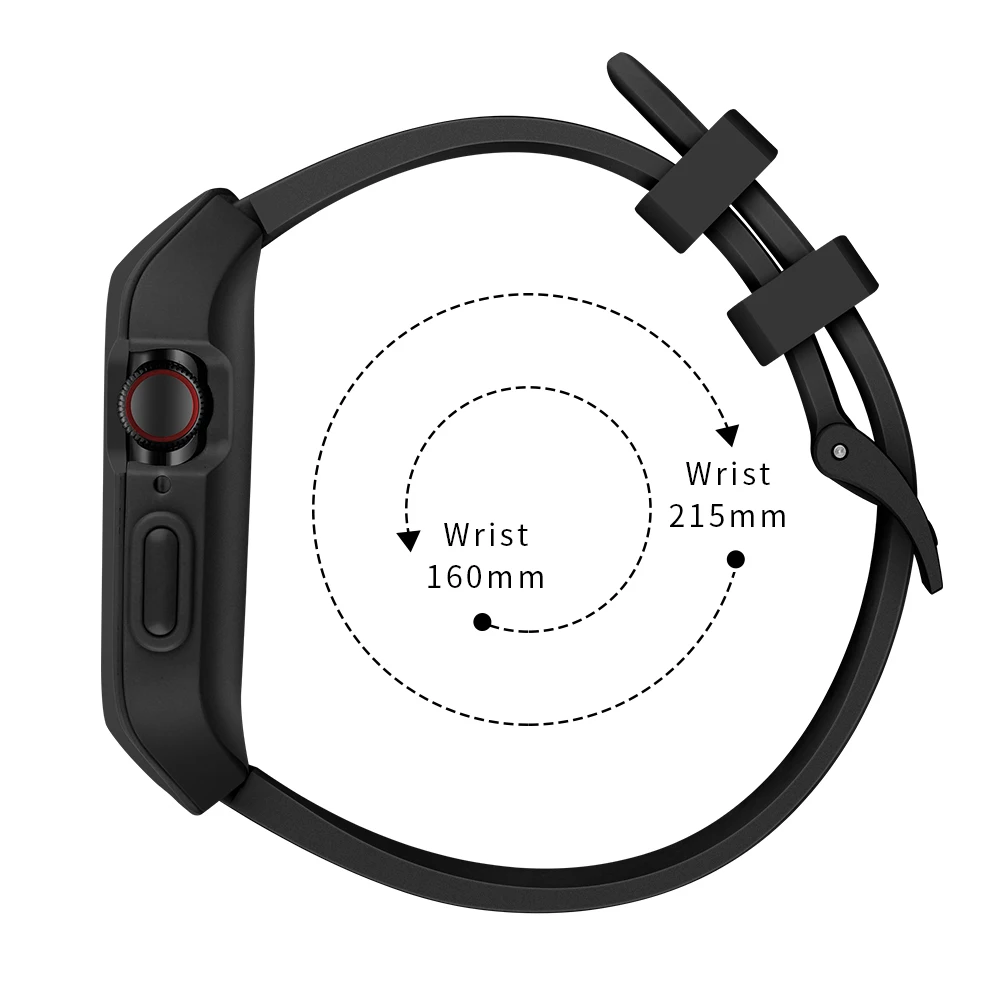 Силиконовый защитный чехол с ремешком для Apple Watch series 4 5 44 мм полная Рамка Защита