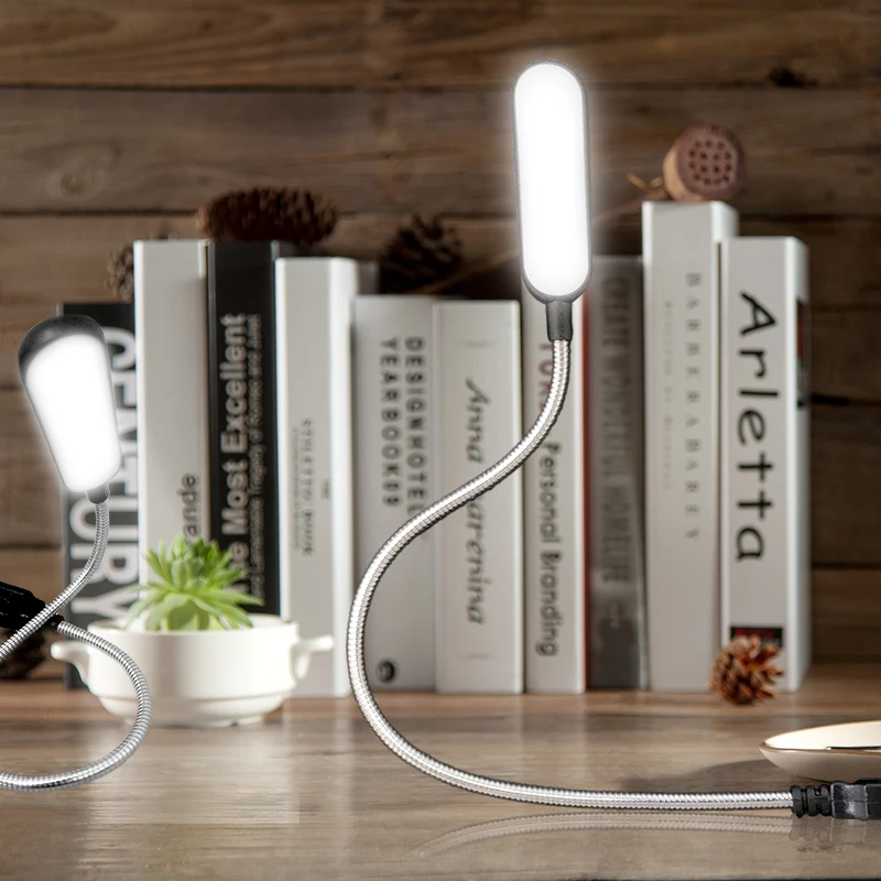 

Portable USB LED Desk Lamp Eye Protection 6Leds Bulds Student Book Reading Table Light Flexible Mini Night Lighting Power Bank