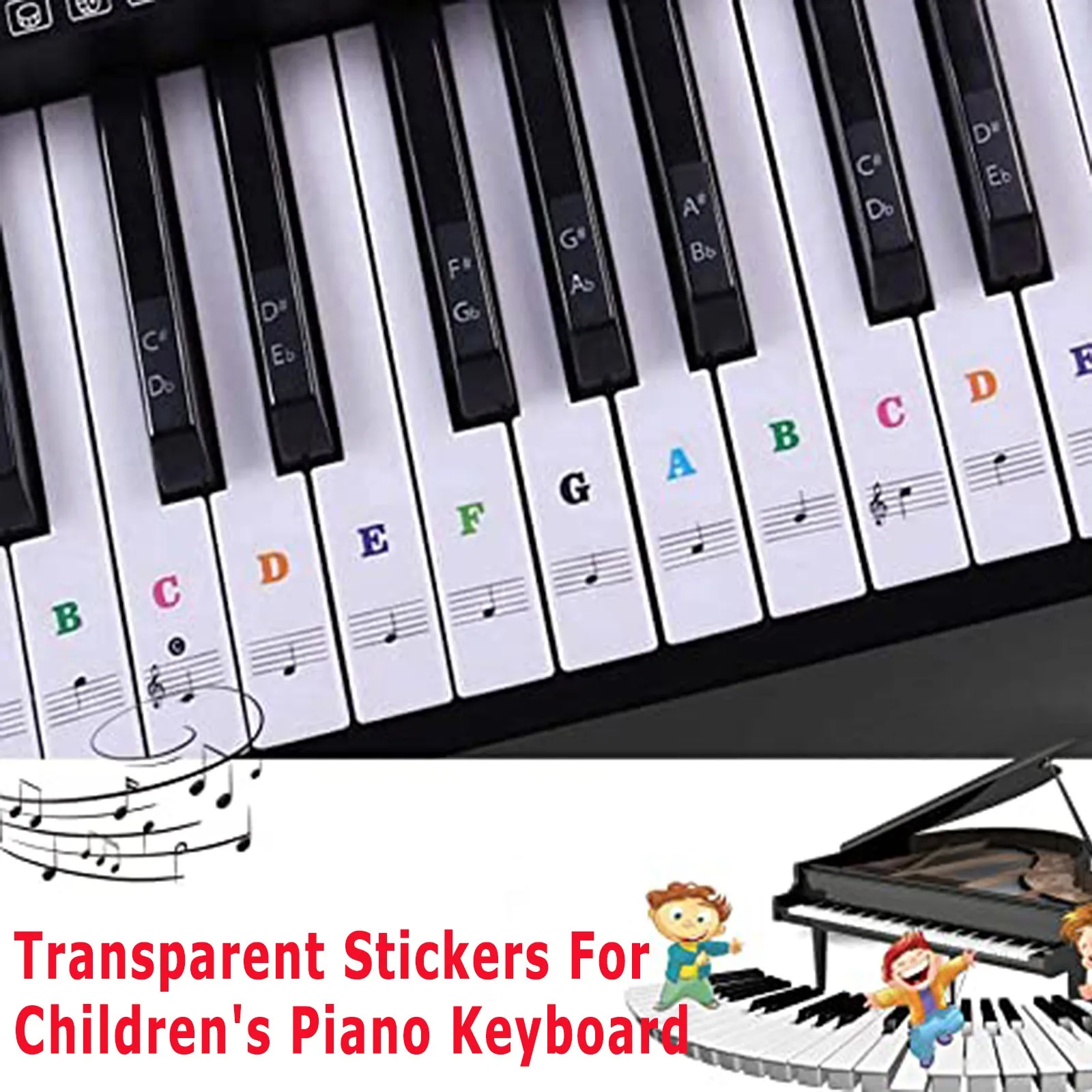Прозрачная Съемная наклейка в музыкальном стиле Примечания пианино наклейки