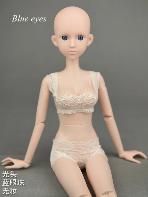 3D реальные глаза Обнаженная 1/4 BJD кукла Синьи/45 см Оригинальная кукла тела с двойным коленом локтевого сустава/для косплея DIY куклы игрушки - Цвет: blue eyes no makeup