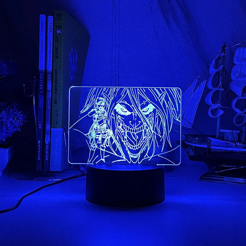 

Акриловая 3d-лампа «атака на Титанов», светодиодный ночсветильник Леви Аккермана для домашнего декора комнаты, аниме, подарок для детей