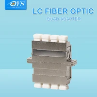 10pcs optical fiber connector lc quad flange coupler single multi mode adapter metal body