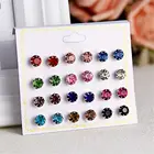 12 партуп. бумажные серьги в виде карт, модные круглые серьги-гвоздики с смешанными кристаллами из циркония, аксессуары для женщин и девушек, инструменты для украшения ушей