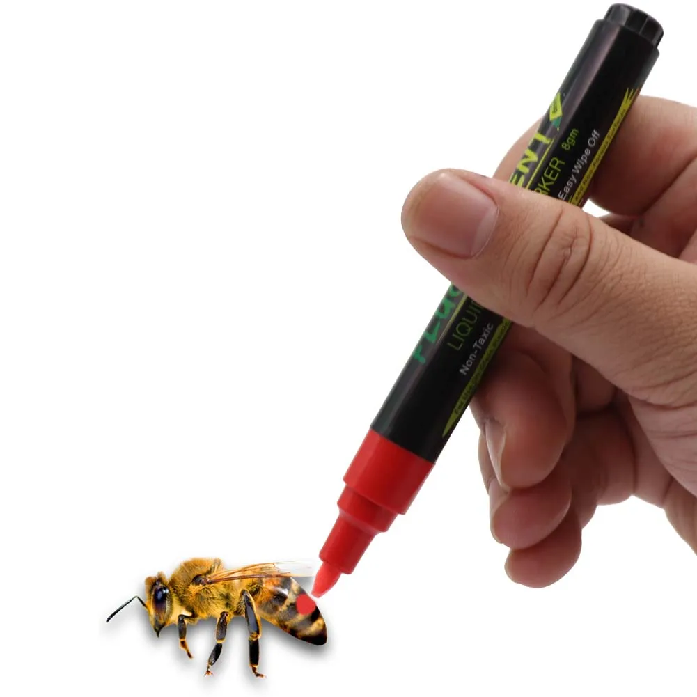 

Beekeeping Marker Pen LED Highlighter Marks Pen 8 Colors Optional Bevel Nib Paintbrush Beekeeping Queen Bee Tools 1 Pcs