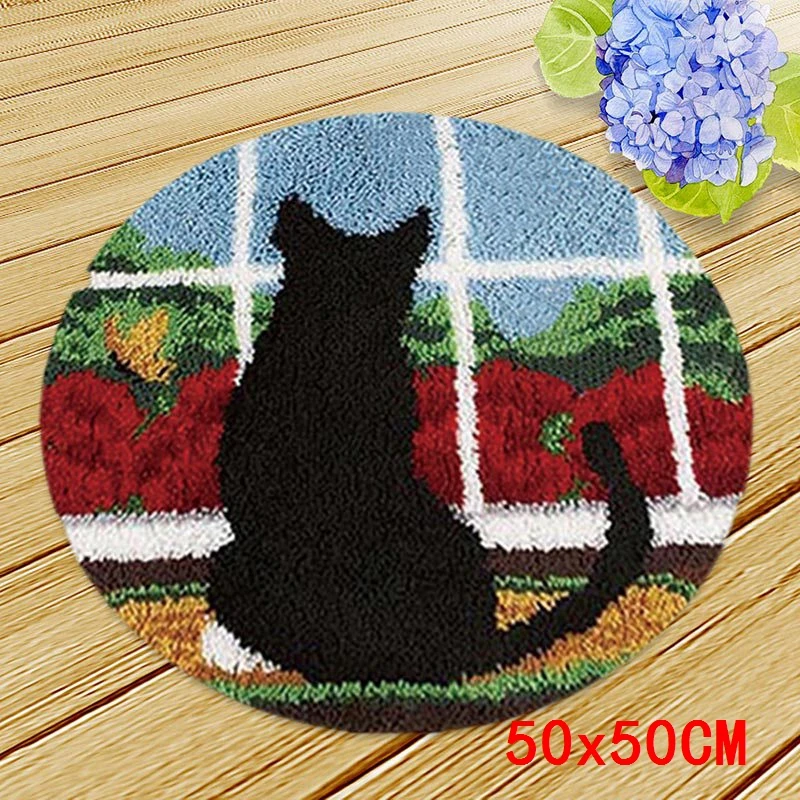 

Lovely Cats Insect Latch Hook Rug Kits Cute Dogs Carpet Embroidery Set Needlework Knitting Bedroom Carpet Modern Living Room DIY