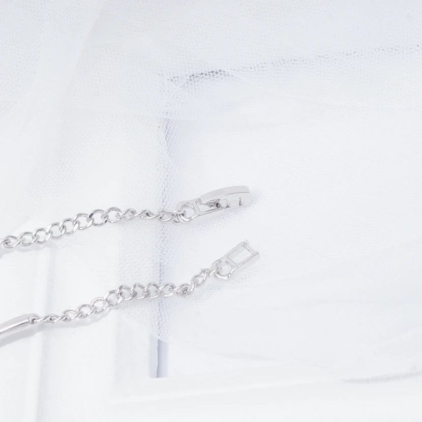 Свадебные браслеты цепочки белого золота для женщин и мужчин маленькие