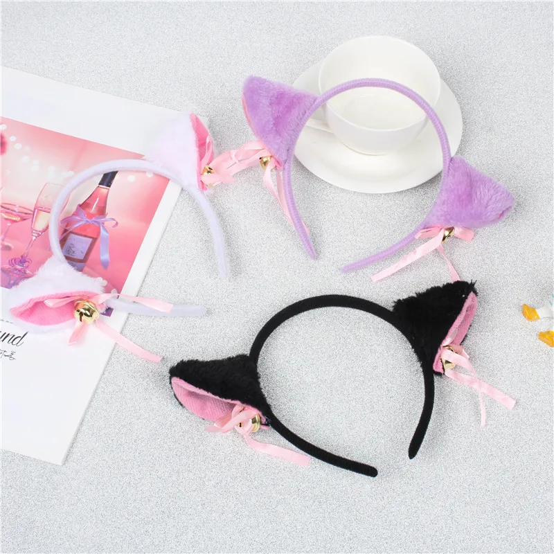 

Cat Ear With Bell Bowknot Hair Clip Hairband Headband Party Gift Hairpin Headwear Ornament Hair Accessories Makeup Tools