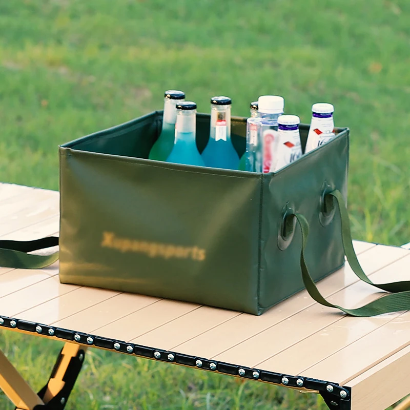 

Large-caliber Camping Water Bucket Foldable Canister Sturdy Hand-held Folding Bottle Military Canteen Tactical Pouch